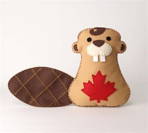 Beaver Sewing Pattern Hand Sewing Felt Canadian Beaver Plush Etsy