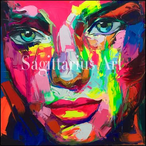 Hand Painted High Quality Designer Francoise Nielly Cool Face Art