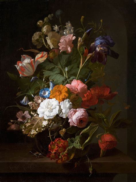 Still Life With Flowers And A Cricket By Rachel Ruysch