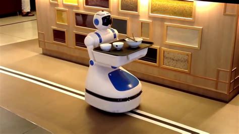 Robot Helper In The Restaurant Youtube
