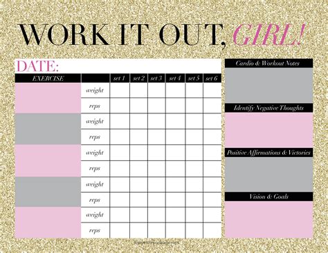 Workout Routine Schedule Template