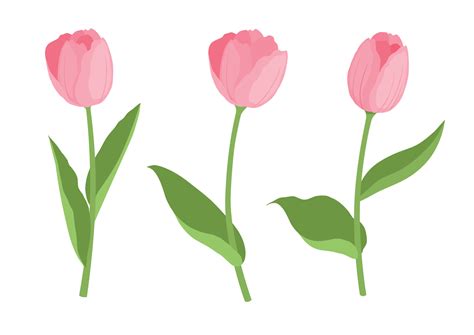 Cute Garden Tulip Icons Set Cartoon Style 3794260 Vector Art At Vecteezy