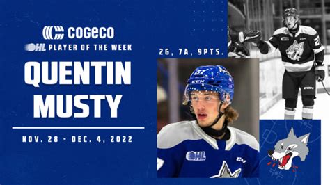 Wolves Quentin Musty Named Cogeco Ohl Player Of The Week Ontario