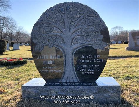 Dubro Memorial Headstone Tree Of Life Headstones Granite Headstones