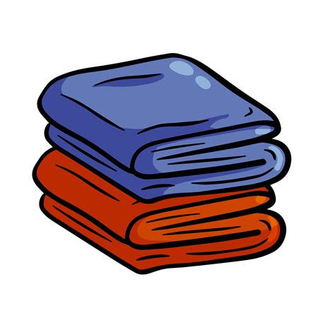 Folded Towel Or Cloth Color Stack Of Fabric Outline Drawing Packed