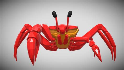 [low poly] crab buy royalty free 3d model by jiffycrew [ab3cb71] sketchfab store