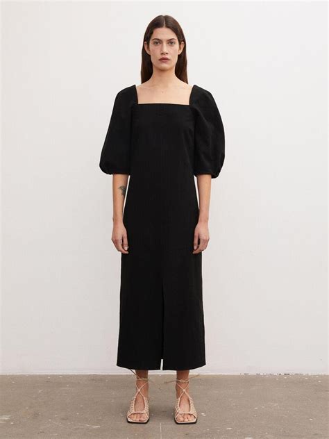 Womens Cyne Cotton Linen Dress Black By Malene Birger Dresses