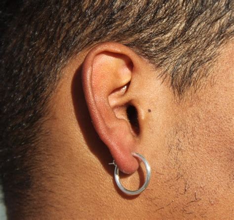 Men Hoop Earrings Men Silver Earrings Hoop Earrings Silver Etsy