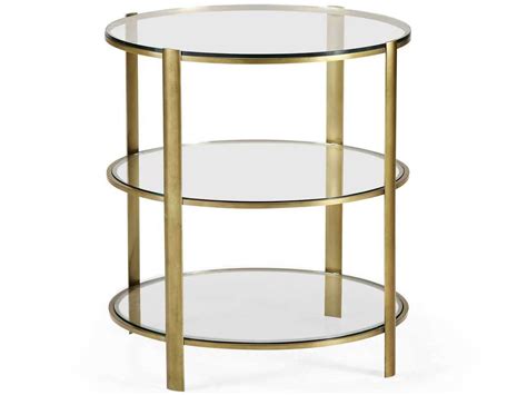 Jonathan Charles Cosmo Light Antique Brass 24 Round End Table Jc495011lab