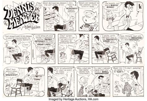 Hank Ketcham Dennis The Menace Sunday Comic Strip Original Art Dated 7
