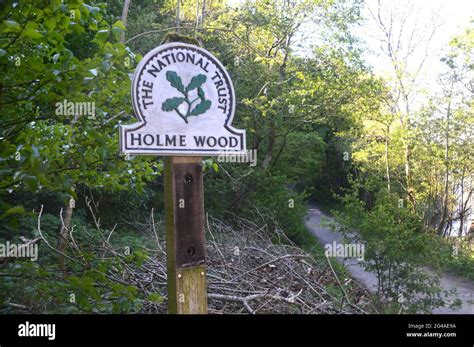 National Trust Signpost For Holme Wood By Loweswater Lake In The Lake