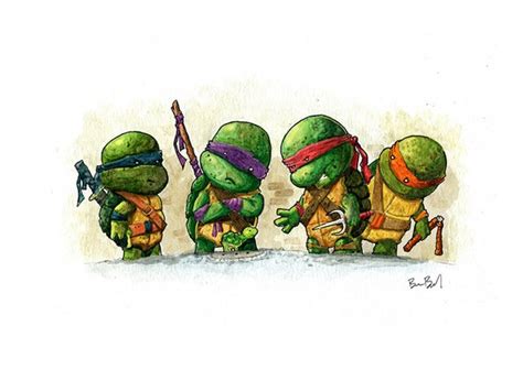 Teenage Mutant Ninja Turtles Watercolor Print Etsy