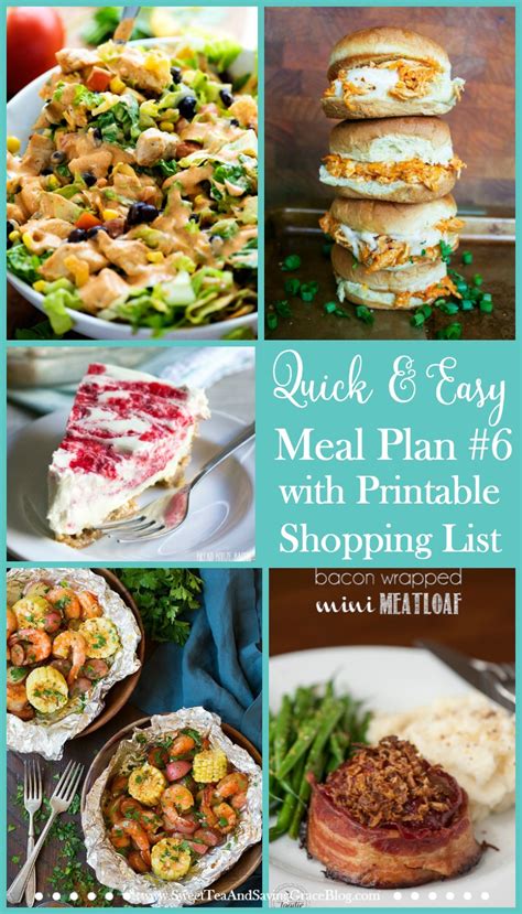 Quick And Easy Meal Plan 6 Sweet Tea And Saving Grace