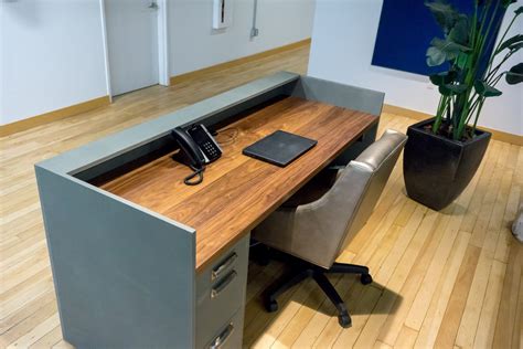 Custom Reclaimed Wood And Live Edge Reception Desks