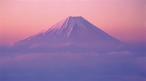 Japan Sunlight Landscape Mountains Sunset Sea Mount Fuji Sky