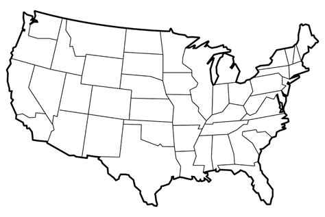 United States Map With States Blank