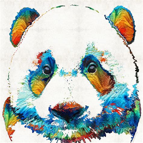 Colorful Panda Bear Art By Sharon Cummings Painting By Sharon Cummings