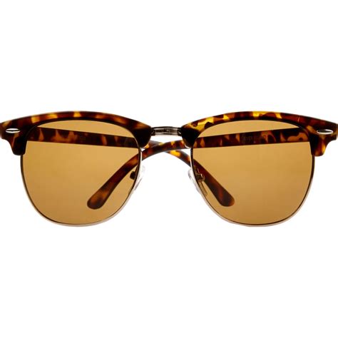 river island brown tortoise shell half frame sunglasses in brown for men lyst