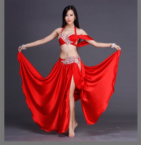 belly dance costumes rhinestones bra top long skirt 2pcs full set professional performance