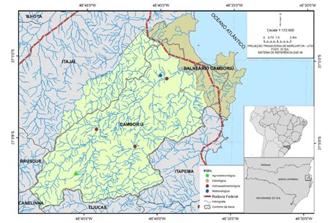 mapa de localização da bacia hidrográfica do rio camboriú download scientific diagram
