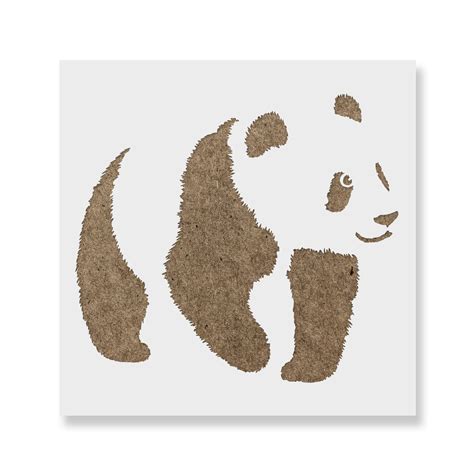 Panda Stencil Reusable Diy Craft Stencils Of A Panda Bear Etsy