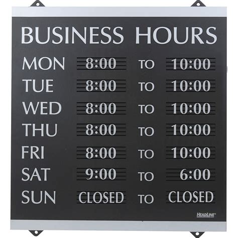 Us Stamp And Sign Century Business Hours Sign Madill The Office Company