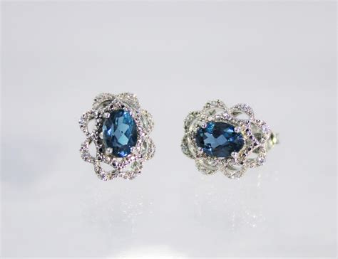 London Blue Sapphire Stud Earring Natural Blue Sapphire Etsy