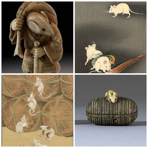 An Object of Desire — Mice and Rice in Japanese Art Top Left: Netsuke,...