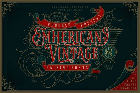 Emhericans Vintage Is A Vintage Display Font With Fancy Letters Get