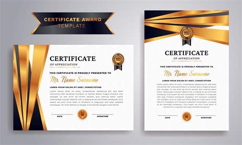 Black And Gold Certificate Of Appreciation Border Template Luxury
