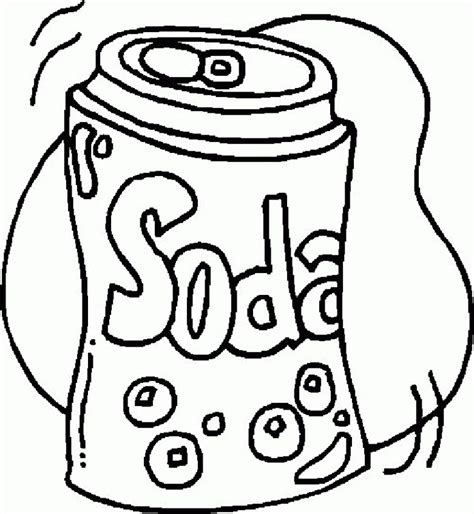 Coloring Pages Soda Drinks Drawing Drink Printable Soft Color Clipart