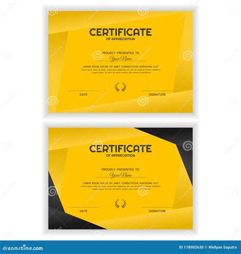 Bundle Creative Certificate Of Appreciation Award Template Stock Vector