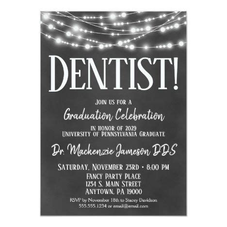 She has 8 years of dental education and additional 2 years of post graduate education in patient care management. Chalkboard Dentist Graduation Party Invitation | Zazzle ...