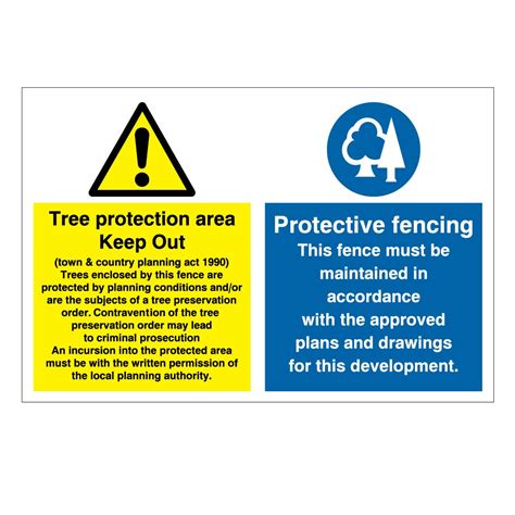 Tree Protection Area And Protective Fencing Signs Cestrian Signs