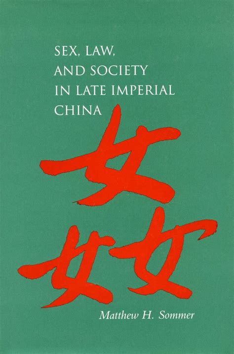 Sex Law And Society In Late Imperial China Matthew H So