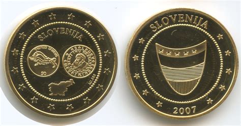 Slowenien Goldmedaille M5753 Medaille Euro Einführung Im Jahr 2007