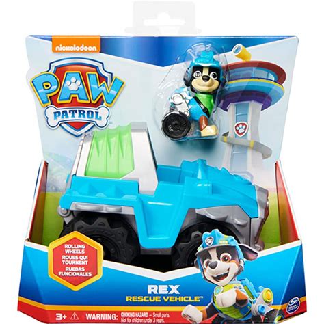 Paw Patrol Rexs Dinosaur Rescue Vehicle With Collectible Action Figure