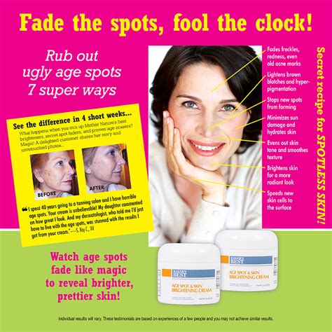 Age Spot And Skin Brightening Cream Skincare Bakers Best Health