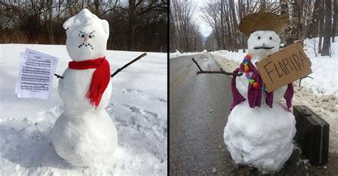20 Funny Snowmen That Make Winter Seem Fun Bouncy Mustard