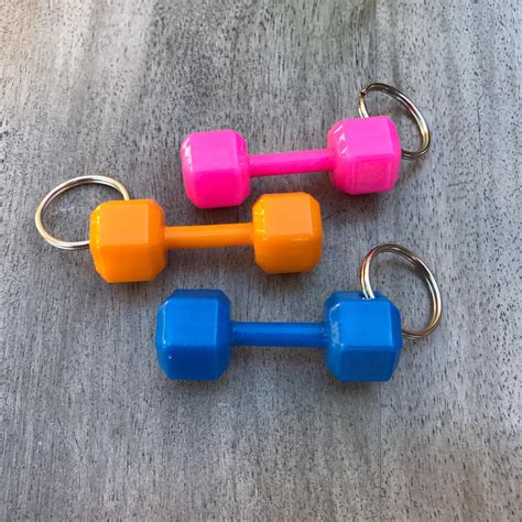 3d Printed Dumbbell Keychain Etsy