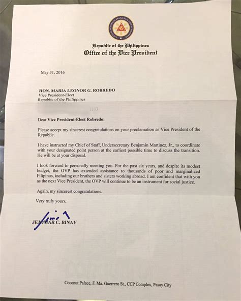 During both terms, he was chairman of the house national. LOOK: VP Binay's letter to successor Robredo | Inquirer News