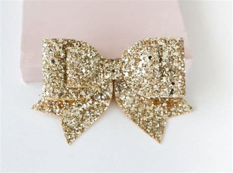Oversized Large Pale Gold Glitter Fabric Bow By Lovelylittlesandco Hair Clips Girls Bow Hair