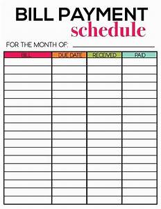 Monthly Bill Payment Schedule Pdf Example Calendar Printable Images