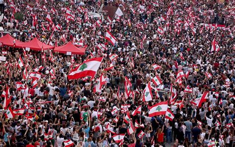 Hundreds Of Thousands In Lebanons Biggest Protest For Years Pm