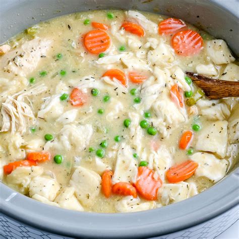 Easy Crockpot Chicken And Dumplings With Biscuits Food Folks And Fun