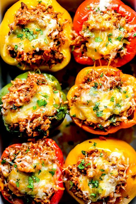 The Best Mexican Stuffed Peppers | foodiecrush .com