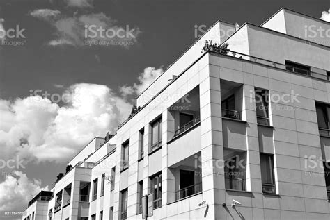 Architecture Details Modern Apartment Building Glass Facade Background