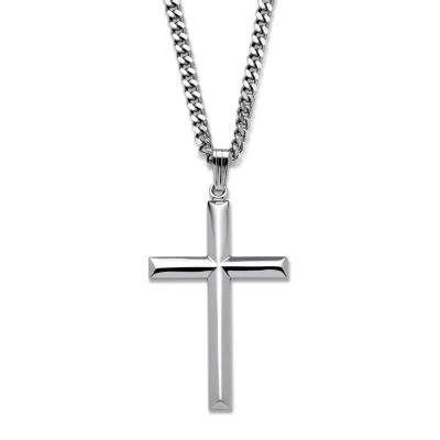 Mens Sterling Silver Cross Pendant Necklace Jcpenney
