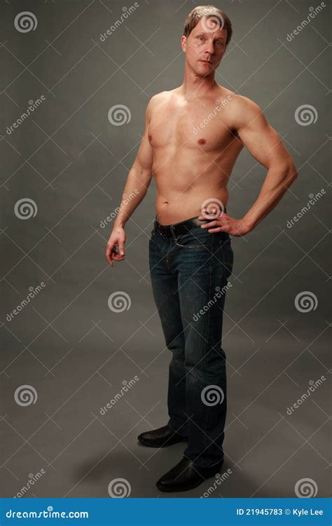 Fit Older Male With No Shirt Stock Image Image Of Chest Alone 21945783