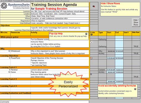Training Plan Template Training Agenda Template Training Checklist